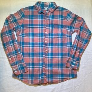 Men’s J Crew Pink & Blue Plaid Shirt